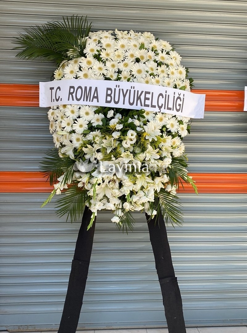 Beyaz Gerbera & Cenaze Çelengi 